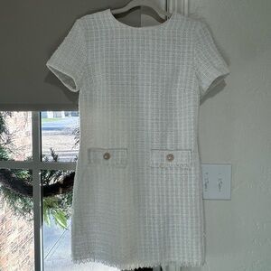 White Tweed Mini Dress